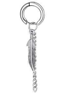 FIRETTI, Firetti Single-Creole »Feder«, Firetti Single-Creole »Schmuck Geschenk Feder«, Einhänger abnehmbar