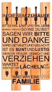 Artland, Artland Garderobenpaneel »In diesem Zuhause - braun«, Artland Garderobenleiste »In diesem Zuhause - braun«, teilmontiert