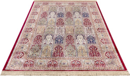 NOURISTAN, NOURISTAN Designteppich »Moud Barash«, rechteckig, 3 mm Höhe, Viskose mit Fransen, Orient Design, Seiden Optik, Wohnzimmer, Schlafzimmer, Strapazierfähig, Pflegeleicht, NOURISTAN Designteppich »Moud Barash«, rechteckig, 3 mm Höhe, Viskose mit Fransen, Orient Design
