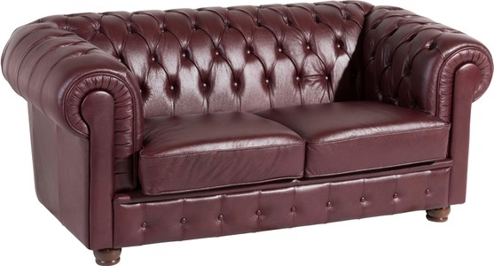 MAX WINZER, Max Winzer® 2-Sitzer Chesterfield Ledersofa »Bristol« mit edler Knopfheftung, Breite 172 cm, Max Winzer® Chesterfield-Sofa »Bristol« mit edler Knopfheftung, Breite 172 cm