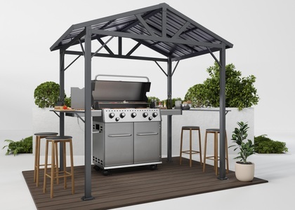 KONIFERA, KONIFERA Grillpavillon »Lissabon«, BxT: 244x153 cm, mit verzinktem Stahldach und Stahlgestell, KONIFERA Grillpavillon »Lissabon«, BxT: 244x153 cm, mit verzinktem Stahldach und Stahlgestell