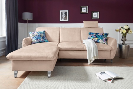 SIT&MORE, sit&more Ecksofa, sit&more Ecksofa »Daytona L-Form« mit Federkern, einer Kopfstütze und wahlweise mit Bettfunktion