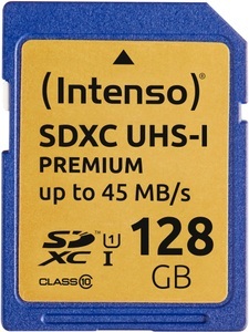 Intenso, Intenso Premium SDXC-Speicherkarte 128 GB, UHS-I, Class 10 / U1, 128 GB SDXC, Speicherkarte