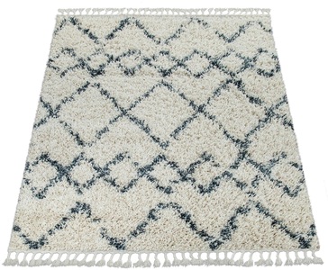 PACO HOME, Teppich, »Nador 757«, Paco Home, rechteckig, Höhe 55 mm, maschinell gewebt, Paco Home Hochflor-Teppich »Nador 757«, rechteckig, 54 mm Höhe, weicher Shaggy mit Rauten Design und Fransen