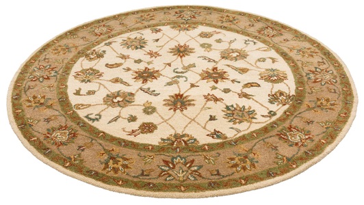 DELAVITA, Wollteppich, »Sahil«, DELAVITA, rund, Höhe 14 mm, handgetuftet, my home Wollteppich »Sahil«, rund, 14 mm Höhe, reine Wolle, Orient-Optik, ideal im Wohnzimmer & Schlafzimmer
