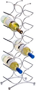 Zeller Present, Weinregal für 12 Flaschen Silber, Zeller Present Flaschenregal, dekorative Flaschenregal