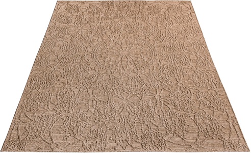 PACO HOME, Paco Home Teppich »Rimini 411«, rechteckig, Flachgewebe, Uni Farben, Hoch-Tief Effekt, In- und Outdoor geeignet, Paco Home Teppich »Rimini 411«, rechteckig, 4 mm Höhe, Flachgewebe, Uni Farben, Hoch-Tief Effekt, In- und Outdoor geeignet