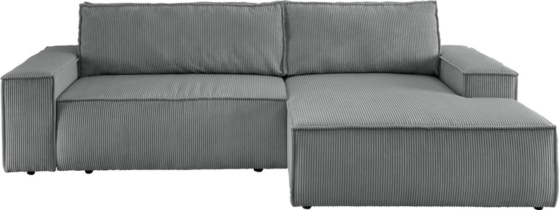PREMIUM COLLECTION BY HOME AFFAIRE, Premium collection by Home affaire Ecksofa »SHERWOOD«, mit Bett-Funktion (Liegefläche 210x136 cm), Bettkasten, mit 2 losen Rückenkissen, hochwertiger Cord-Bezug, Home affaire Ecksofa SHERWOOD Schlafsofa 267 cm, L-Form, Schlaffunktion mit Bettkasten (210x136 cm), Cord, Vintage, Samtvelours