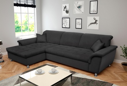 DOMO collection, DOMO collection Ecksofa, DOMO collection Ecksofa Franzi, wahlweise mit Bettfunktion, Bettkasten und Kopfteilverstellung
