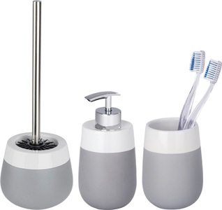 Wenko, WENKO Badaccessoires-Sets »Malta«, aus Keramik, WENKO Badaccessoire-Set »Malta«, (Set, 3 tlg.), aus Keramik