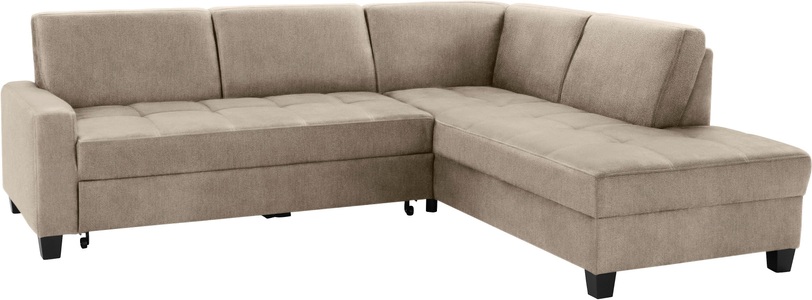 DOMO collection, DOMO collection Ecksofa, DOMO collection Ecksofa »Florentina L-Form«, wahlweise mit Bettfunktion, mit Kontrastnaht
