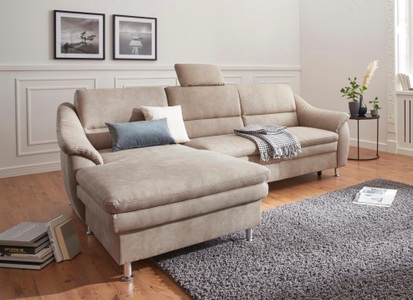 SIT&MORE, sit&more Ecksofa, sit&more Ecksofa »Cardoso L-Form« mit Federkern, wahlweise mit Bettfunktion