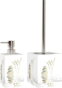 Sanilo, Sanilo Badaccessoire-Set »Balance«, 2-teiliges Set aus Seifenspender und WC-Bürste, Sanilo Badaccessoire-Set »Balance«, 2-teiliges Set aus Seifenspender und WC-Bürste