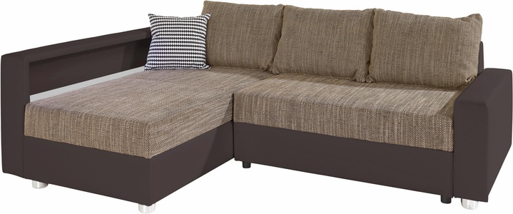 COLLECTION AB, COLLECTION AB Ecksofa, inklusive Bettfunktion, Bettkasten und Federkern, wahlweise mit RGB-LED-Beleuchtung und USB-Port, Inklusive seitlichem Regalboden, Ottomane links oder rechts montierbar, COLLECTION AB Ecksofa »Relax L-Form« inklusive Bettfunktion, Federkern, wahlweise mit RGB-LED-Beleuchtung