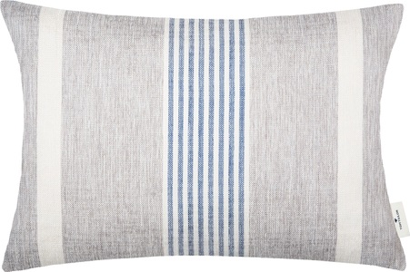 Tom Tailor, TOM TAILOR Kissenhülle »Fresh Stripe«, (1 St.), mit modernem Streifendessin, Tom Tailor Kissenhülle , T-Fresh 75320-080-40-60 , Blau, Creme, Grau , Textil , Streifen , 40 cm , hochwertige Qualität , 003021129701
