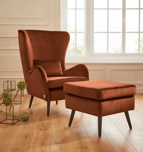Guido Maria Kretschmer Home&Living Sessel »Salla«, wahlweise mit oder ohne Hocker, grosser Sessel: Masse B/T/H: 78/94/118 cm, Bezug auch in Luxus-Microfaser in Teddyfelloptik