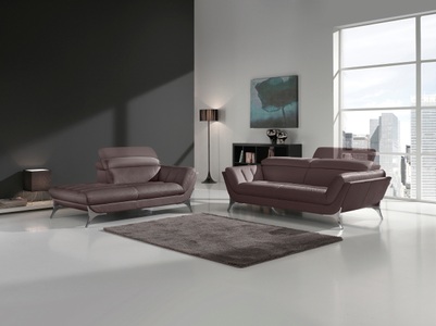 Egoitaliano, Egoitaliano Polstergarnitur »Sueli«, (Set), bestehend aus Sofa und Recamiere, Kopfteilverstellung, Bezug Leder, Egoitaliano Polstergarnitur »Sueli«, (Set), bestehend aus Sofa und Recamiere, Kopfteilverstellung, Bezug Leder
