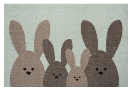 Hanse Home, Hanse Home - Fussmatte Bunny Family - 40 x 60 cm, HANSE Home Fussmatte »Bunny Family, Türmatte«, rechteckig, 7 mm Höhe, Schmutzfangmatte, In-& Outdoor, Rutschfest, Waschbar, Türmatte, Ostern