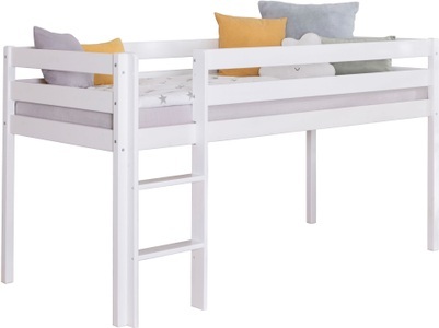 TICAA, Ticaa Hochbett, Kiefer »Malte«, Ticaa Hochbett »Malte, FSC®-zertifizierte Kiefer« 90x200cm Liegefläche, Höhe 114cm, mit Rollrost