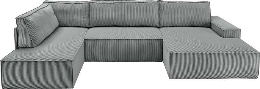 PREMIUM COLLECTION BY HOME AFFAIRE, Premium collection by Home affaire Wohnlandschaft »SHERWOOD«, mit Bett-Funktion (Liegefläche 194x139 cm), Bettkasten, mit 4 losen Rückenkissen, hochwertiger Cord-Bezug, Home affaire Wohnlandschaft »SHERWOOD XXL 329 cm, U-Form, Schlafsofa,«, Schlaffunktion m. Bettkasten (194x139 cm), Cord, Vintage, Samtvelours