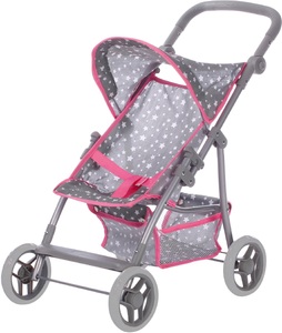 Knorrtoys, knorr® toys Puppenbuggy Liba - Star grey - bunt, 