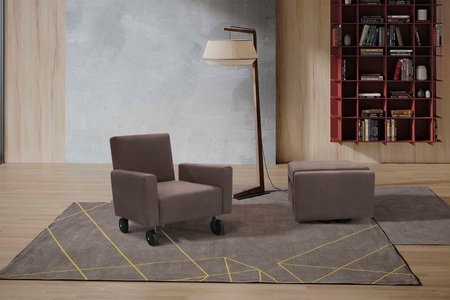 Egoitaliano, Egoitaliano Sessel »QQ«, zum Hocker zusammenklappbar, inkl. Rollen, Egoitaliano Sessel »QQ, Funktionssessel zum Hocker zusammenklappbar,«, inkl. Rollen, in vielen Farbe und hochwertigem Microfaserbezug