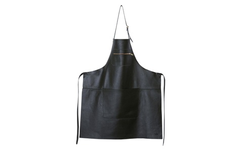 DUTCHDELUXES, DUTCHDELUXES - Schürze BBQ - Leder - schwarz - 64.5/78.5 cm, Küchenschürze leder schwarz Leder / Reißverschlusstasche - Dutchdeluxes schwarz en leder