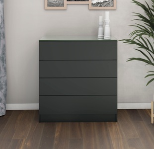borchardt Möbel, borchardt Möbel Schubkastenkommode »Vaasa«, Breite 76 cm, Glasoberboden, borchardt Möbel Kommode »Vaasa«, Breite 76 cm, Glasoberboden