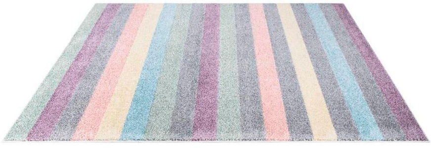 Carpet City, Carpet City Teppich »YOUNG955«, rechteckig, 11 mm Höhe, Bunter Kinderteppich mit Streifen-Muster, Carpet City Teppich »YOUNG955«, rechteckig, 11 mm Höhe, Moderner Jugend- Kinder Teppich, ideal für Jugendzimmer