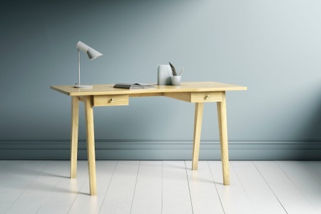 Woodman, Woodman Schreibtisch »Peer«, im skandinavian Design, Tischbeine aus massiver Eiche, Woodman Schreibtisch »Nice« B/T/H: 140/70/75 cm, im skandinavian Design, Tischbeine aus massiver Eiche, FSC®