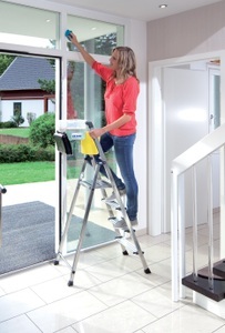 KRAUSE, KRAUSE Alu-Stufenstehleiter mit MultiGrip-System 5 Stufen, Secury MultiGrip Stehleiter 1x5 Stu.