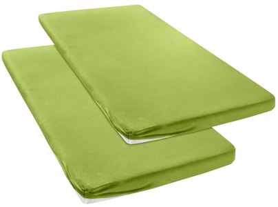MY HOME, Spannbettlaken »Jersey«, my home, my home Spannbettlaken »Litschi«, (2 St.), für Topper auf Boxspringbetten geeignet, 100% Baumwolle, Topper Spannbettlaken aus Jersey mit Gummizug, Made in Green zertifiziert