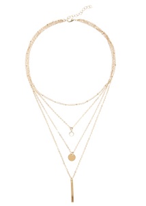 Lascana, LASCANA Kette mit Anhänger, Vierreihig mit Anhänger, LASCANA Kette mit Anhänger, Vierreihiges Kettenset mit Anhänger, Halskette, Halsschmuck