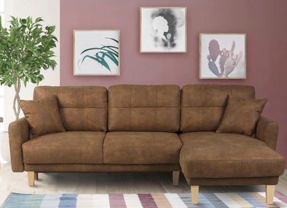 Home affaire Ecksofa »Triplo«, wahlweise mit Bettfunktion und Bettkasten, Zierkissen