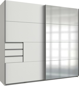 undefined, Schrank ASCONA 3 Schubladen weiss, Schwebetürenschrank ASCONA weiss 2 Türen 3 Schubladen