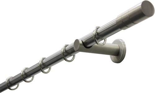 Gardinia, Gardinenstange, »Gardinenstangen Set Zylinder«, GARDINIA, Fixmass, GARDINIA Gardinenstange »Set Metall«, 1 läufig-läufig, Fixmass, 1-Lauf