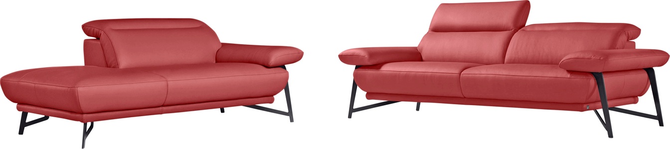 Egoitaliano, Egoitaliano Polstergarnitur »Anais«, Set: bestehend aus Sofa und Ottomane, inkl. Kopfteilverstellung, Egoitaliano Polstergarnitur »Anais, Design mit hohem Sitzkomfort für mehr Bequemlichkeit«, Set: bestehend aus Sofa und Ottomane, inkl. Kopfteilverstellung