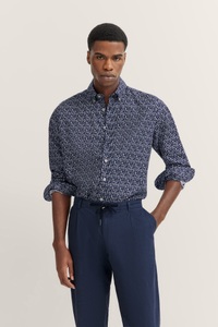 bugatti Langarmhemd, mit Button-Down-Kragen
