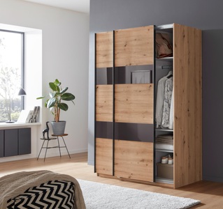 Wimex, Wimex Schwebetürenschrank »Altona«, Wimex Schwebetürenschrank »Altona«, mit Glaselementen und zusätzlichen Einlegeböden