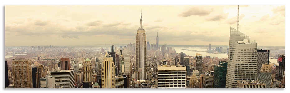 Artland, Artland Küchenrückwand »Skyline Manhattan - New York«, Artland Küchenrückwand »Skyline Manhattan - New York«, (1 tlg.), Alu Spritzschutz mit Klebeband, einfache Montage