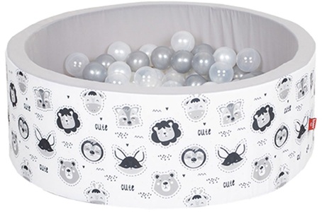 Knorrtoys, knorr® toys Bällebad soft - Cute Animals - 150 Bälle grau/weiß/transparent, Knorrtoys® Bällebad »Soft, Cute Animals«, mit 150 Bällen grau/weiss/transparent; Made in Europe