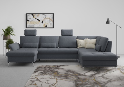 INOSIGN, INOSIGN Wohnlandschaft »Palm Beach«, Federkern, mit Sitztiefenverstellung, wahlweise mit Bettfunktion, Bettkasten und Armteilverstellung, INOSIGN Wohnlandschaft »Palm Beach U-Form«, Federkern, mit Sitztiefenverstellung, wahlweise mit Bettfunktion