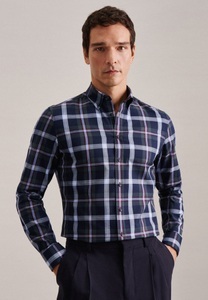 Seidensticker, seidensticker Flanellhemd »Slim«, Slim Langarm Button-Down-Kragen Karo, seidensticker Flanellhemd »Slim« Slim 1/1 Button-Down-Kragen Karo