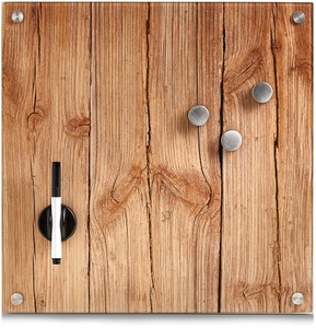 Zeller, Zeller - Schiefertafel Wood - Hellbraun, Zeller Present Magnettafel »Wood«, Memoboard, aus Glas, Holz Motiv