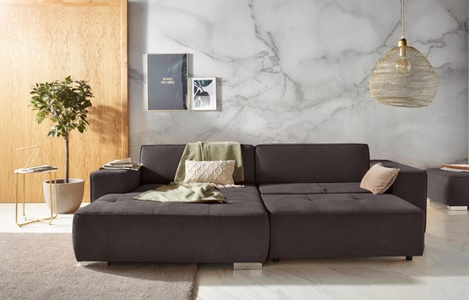 INOSIGN Ecksofa »Sapporo«, wahlweise Bettfunktion oder Sitztiefenverstellung, Federkern