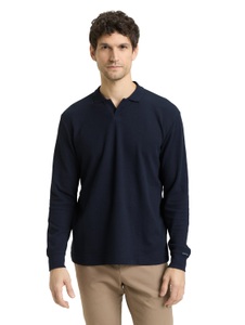 TOM TAILOR Langarm-Poloshirt mit Logo Stickerei