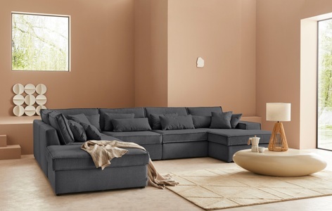 LeGer Home by Lena Gercke, LeGer Home by Lena Gercke Wohnlandschaft »Ceyda«, 6 Teile, zusammengesetzt aus Modulen, in vielen Bezugsqualitäten und Farben, fester Sitzkomfort, 