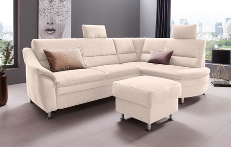 Places of Style Ecksofa »Cardoso«, Federkern, wahlweise mit Bett, Schubkasten