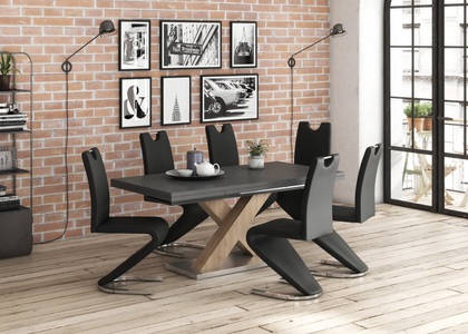 undefined, Esstisch »Komfort C«, mit X-Gestell in asteichefarben und mit Auszugsfunktion, Breite 160-260 cm, Mäusbacher Esstisch »Komfort Tisch TOPSELLER!«, (OTTOs Choice), Mäusbacher Esstisch mit X Gestell und Bodenplatte. Breite 180-280