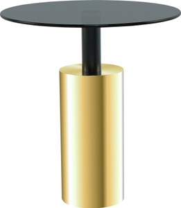 Kayoom, Kayoom Beistelltisch »Beistelltisch Rosanna 525«, runde Glas-Tischplatte, Kayoom Beistelltisch »Rosanna 525, Beistelltisch in glamourösem Stil,runde Glas-Tischplatte«, (1 St.), Runde Tischplatte, edles Design, zeitlose Farben, Sockel: Ø 15 cm